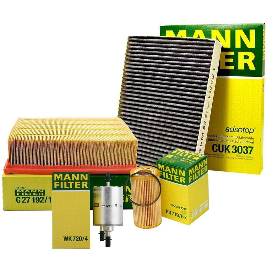 Audi Air / Cabin Air / Fuel / Engine Oil Filter Kit 4F0201511E - MANN-FILTER 3725316KIT